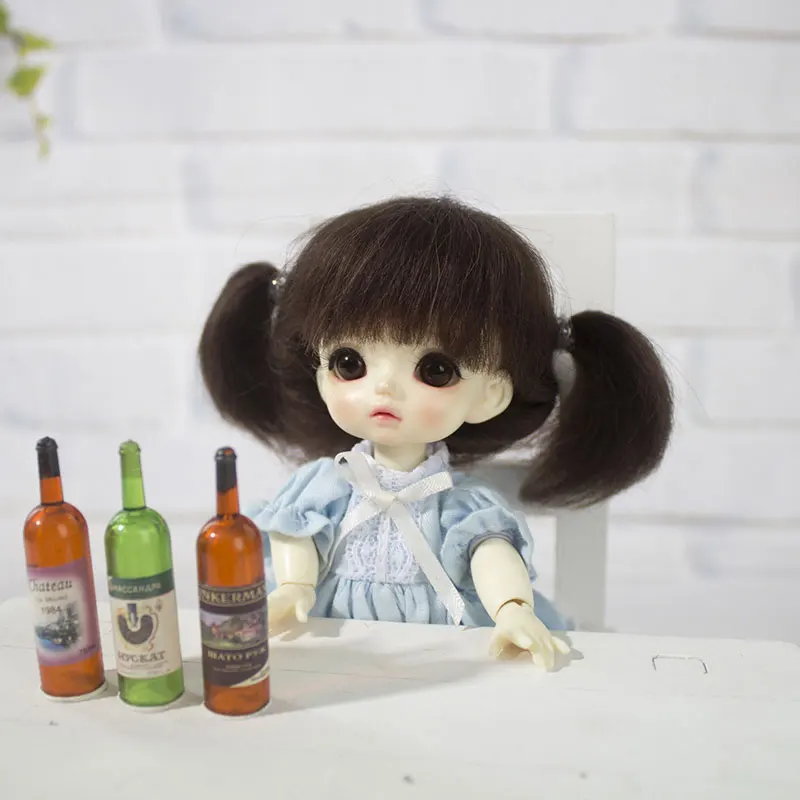 1/8 bjd jd Кукла парик мохер материал для 5-6 дюймов окружность головы кукла ob11 куклы парики для куклы аксессуары игрушки - Цвет: only wig