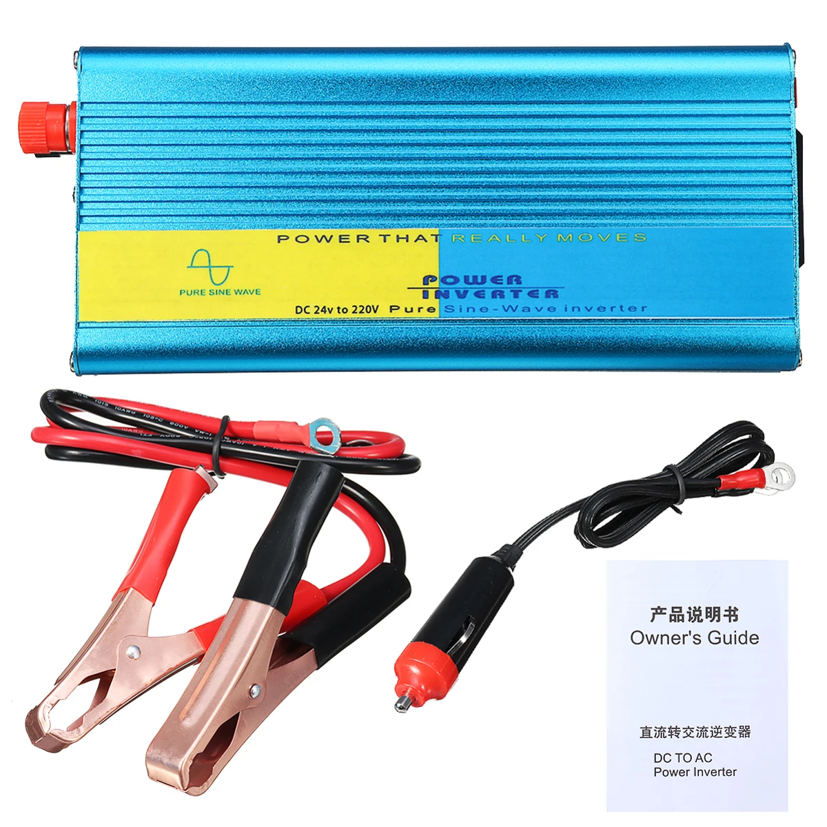 1200 Вт Инвертор с зарядным устройством DC12V/24 V постоянного тока до AC220V Напряжение трансформатор с немодулированным синусоидальным сигналом Мощность инвертор 8 интеллигентая(ый) защиты: 93 коэффициент конверсии