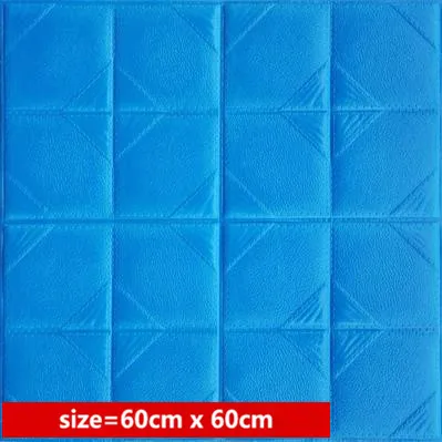 Blue 60x60cm Обои самоклеящиеся 3d стерео наклейки на стены спальня стены юбка фон украшения стены водонепроницаемый Пена Обои - Цвет: Blue 60x60cm