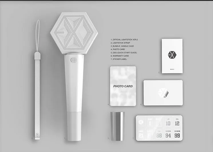 EXO Light Stick White Concert Lightstick XIUMIN SUHO LAY BAEKHYUN D.O. KAI SEHUN Fan Gift Collection SA18032503