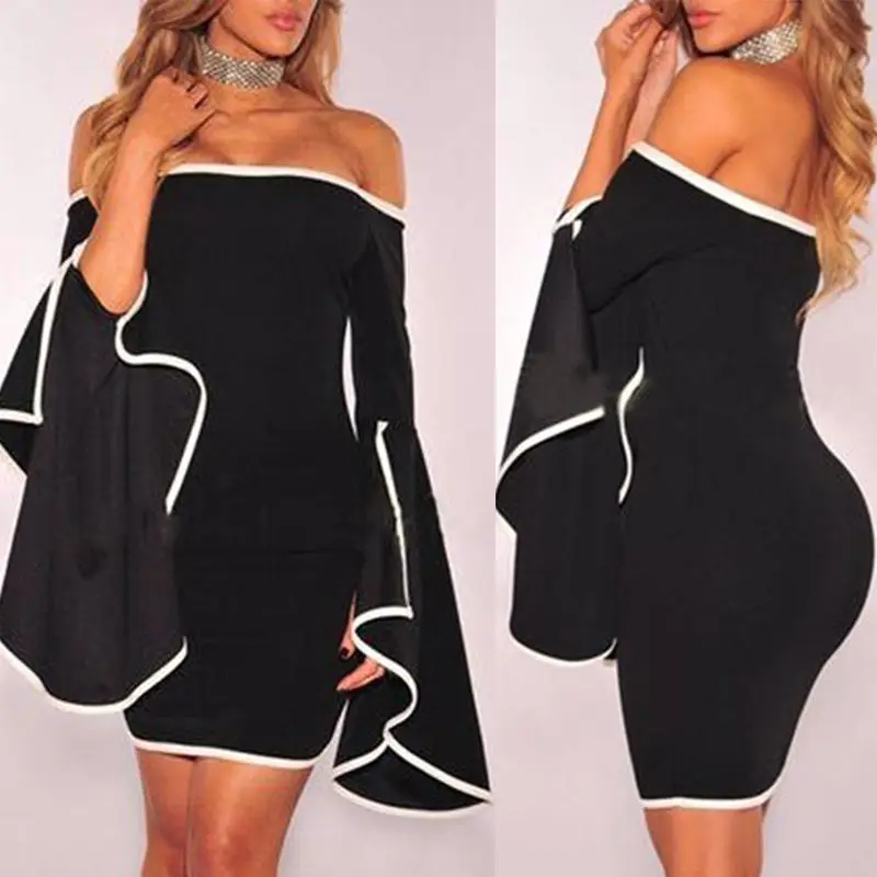 Модное женское платье 2017 летняя популярная женская одежда с открытыми плечами и