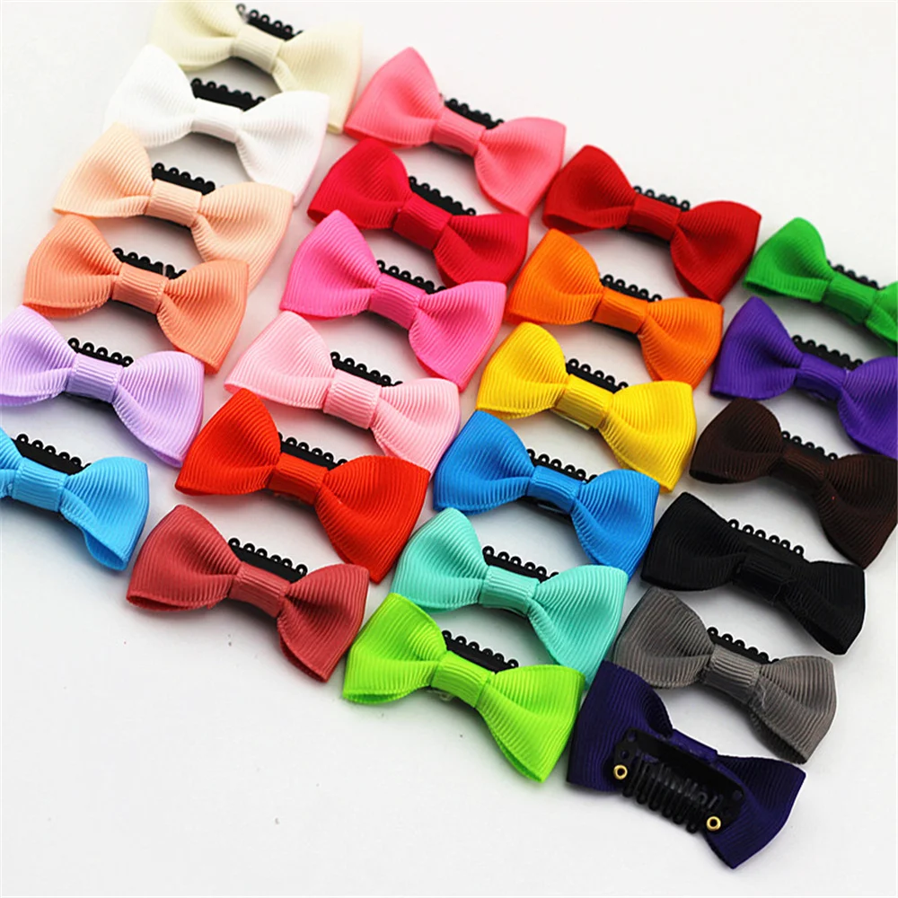 12pcs/lot Hot Sale BeBe Colorful Little Bows Hairpins Girl Grosgrain Ribbon Hair Clip Hairgrip Cute Accessories | Детская одежда и