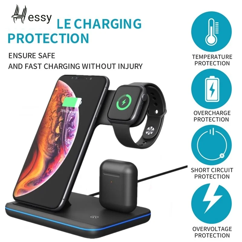 Универсальное беспроводное зарядное устройство Qi 15 Вт для Iphone X 8 Xiaomi 9 быстрая