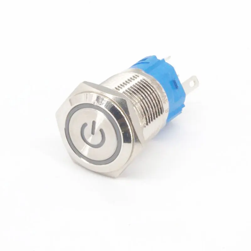 Новый 16 мм защелкивающийся 5 штифтов кнопочный переключатель LED 3V5V 12В 24В 220В