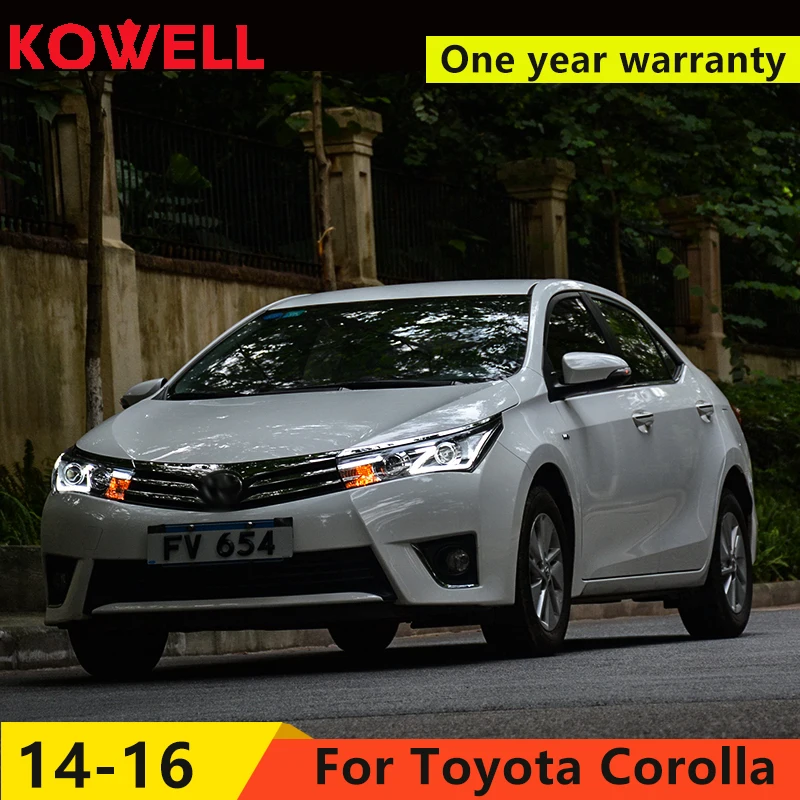 KOWELL автомобильный Стайлинг для Toyota Corolla фары- Altis светодиодный фары DRL Биксеноновые линзы Высокий Низкий луч парковка противотуманная фара
