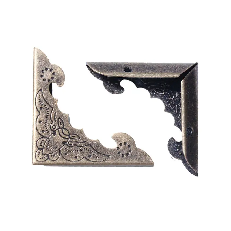 

Iron Based Alloy Box Corner Protectors Book Scrapbooking Albums Menus Folders Antique Bronze Flower Carved 4cm x4cm 30PCs