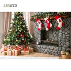 Фоны для фотосъемки Laeacco с изображением рождественской елки подарочные носки камина