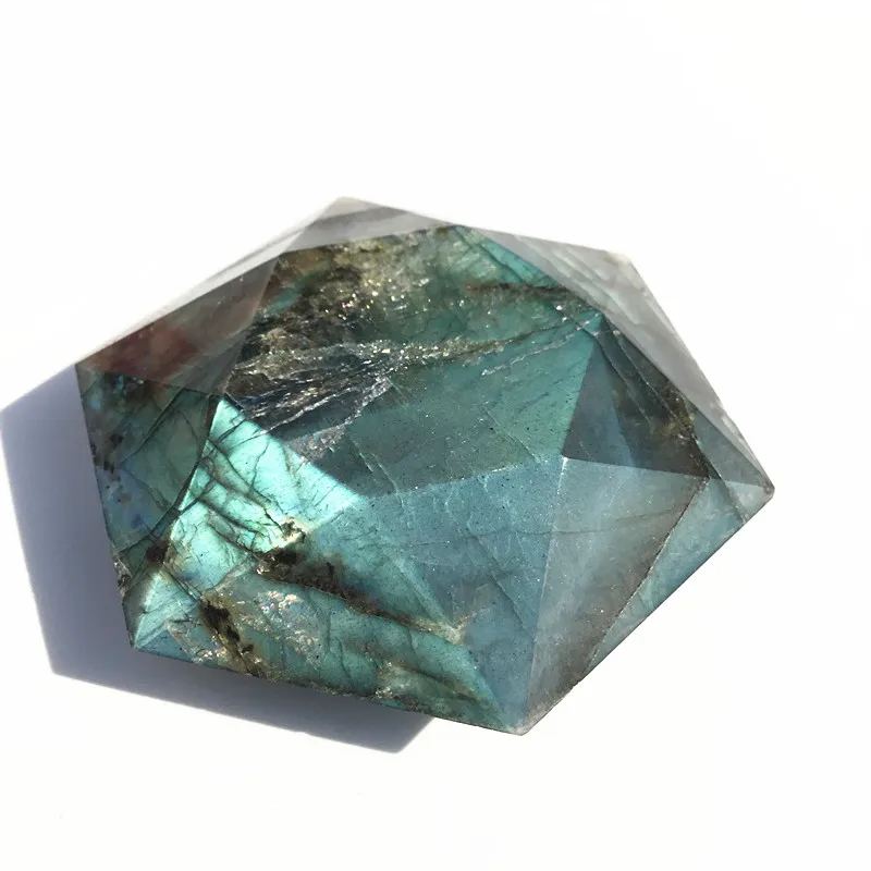 Природный лабрадорит с резьбой в виде звезды of David Rock crystal религиозное Исцеление