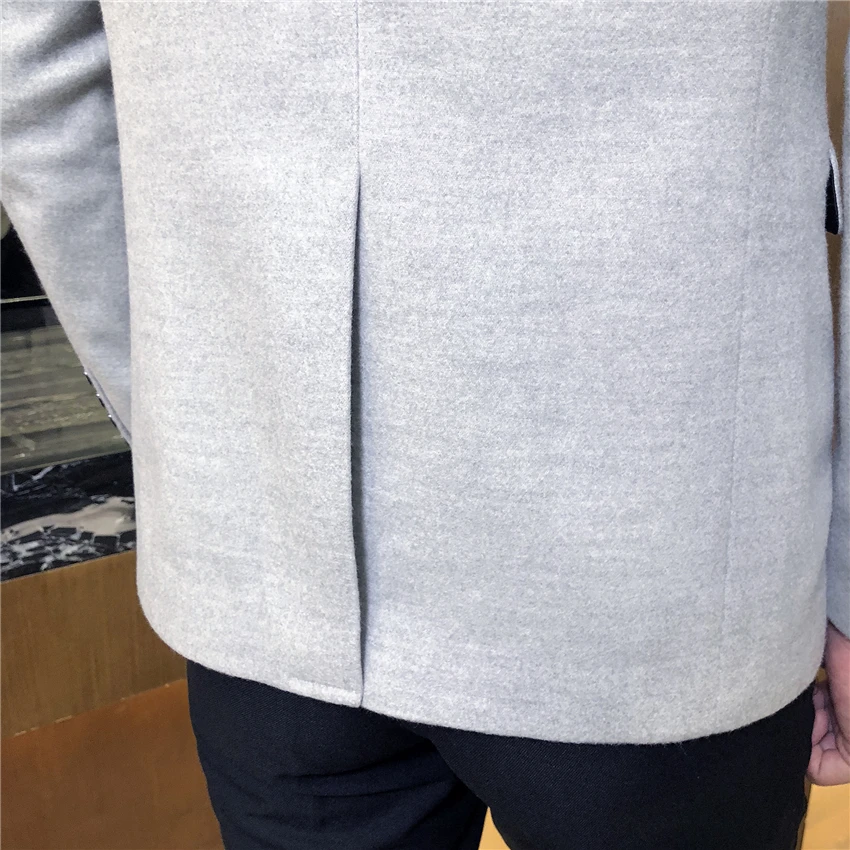 Высокое качество, мужской костюм с длинными рукавами, куртка, S-3XL, осень, чистый цвет, шерстяной костюм, пальто для мужчин, тонкий, подходит для мужчин, блейзер, куртки