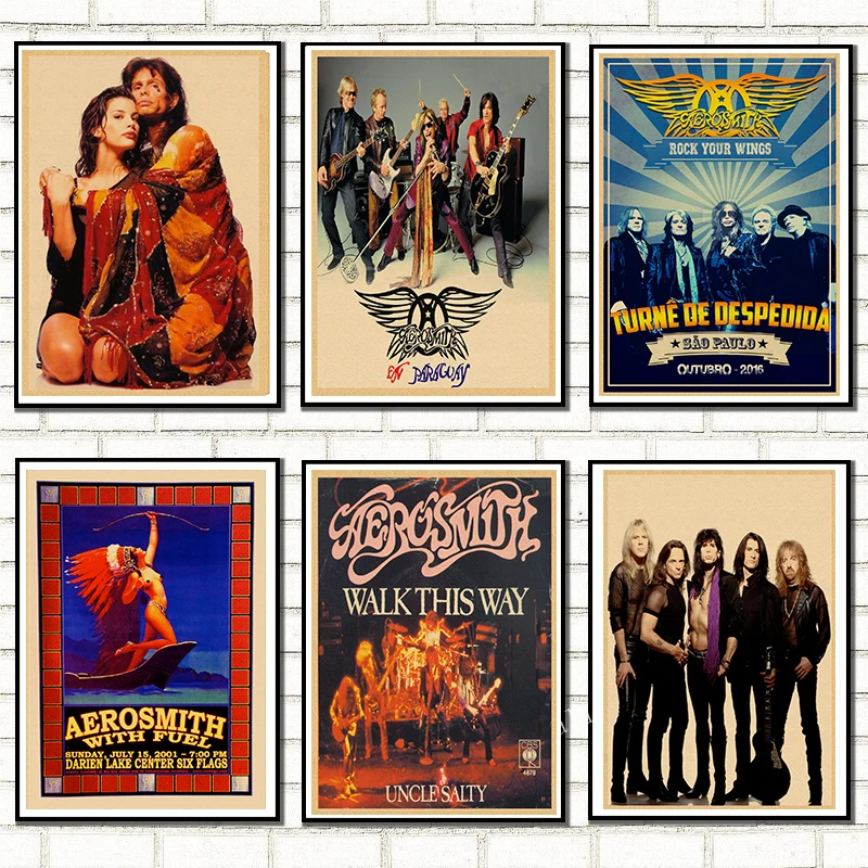 Aerosmith украшение для домашнего интерьера крафт кислота Рок Музыка плакат