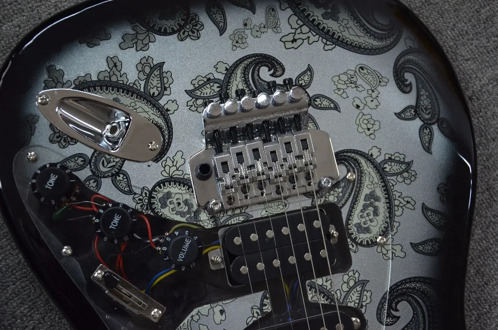 St гитары черный цветок средства ухода за кожей Топ дизайн акрил накладку Floyd rose
