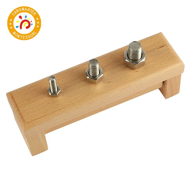 Montessori Kids Toy High-Quality Wood Screw Bolts and Nuts Learning Educational Preschool Training | Игрушки и хобби