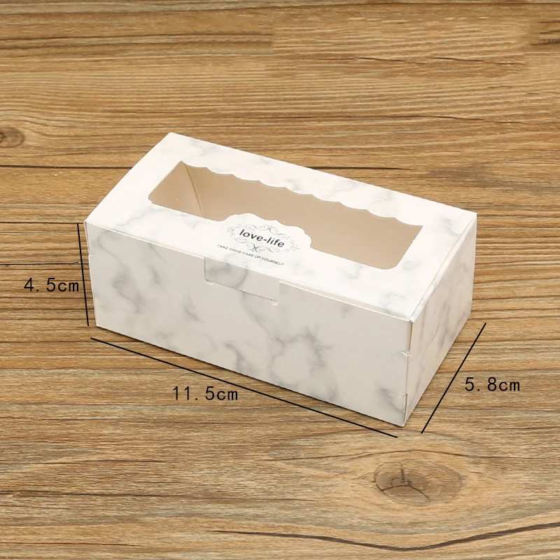 10pcs Candy Box With Window White&Pink Marbling Wedding Gift Box Mooncake Cookie Party Gift Cake Jewelry Packaging Box
