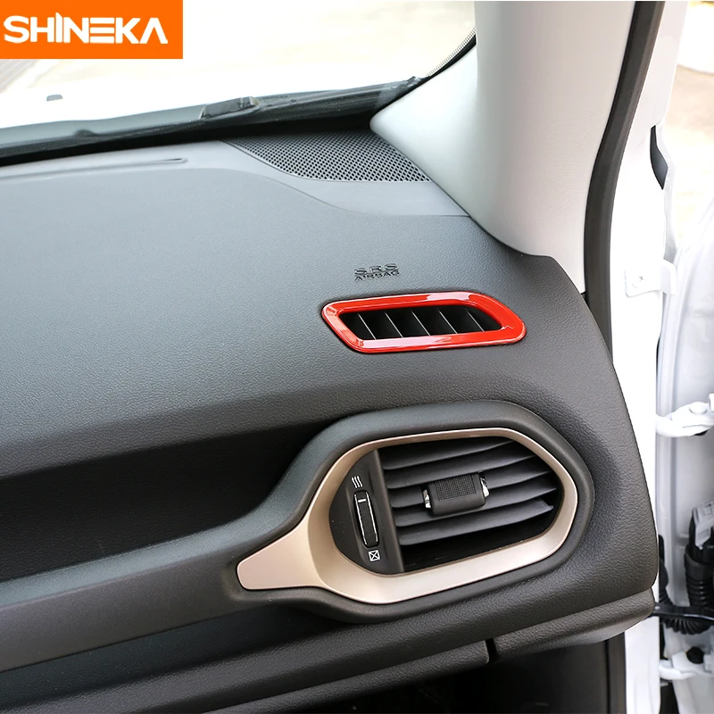 SHINEKA Car Styling Dashboard Air Conditioning Vent Outlet Decoration Frame Cover Trim for Jeep Renegade 2015+|air conditioning vent covers|dashboard