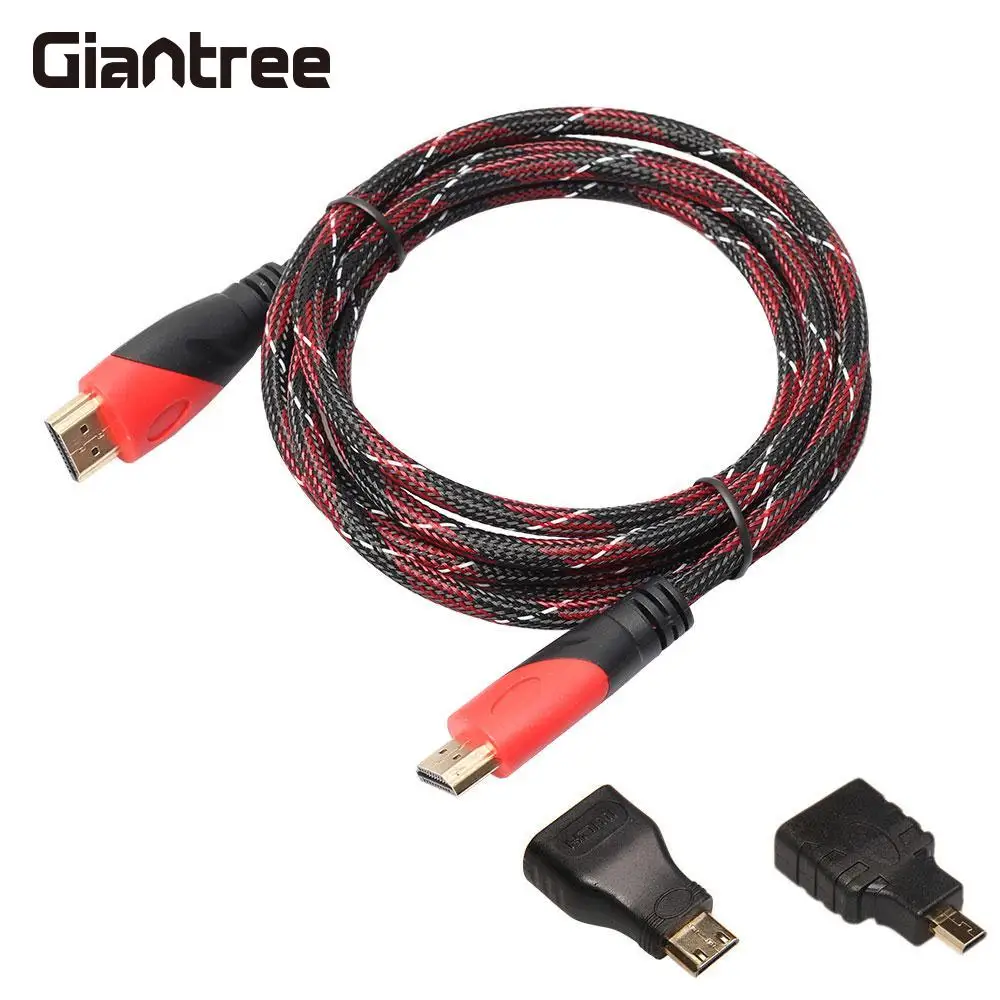 Giantree 3 в 1 24K позолоченный 1080P Высокоскоростной HDMI кабель цифровой камеры монитор