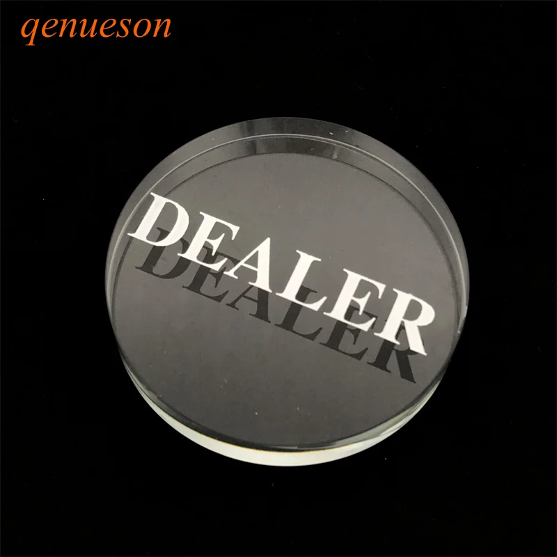 

New Hot Crystal Button With One Side Engrave Letter DEALER Pressing Poker Cards Guard Poker Dealer Button Poker Chips qenueson