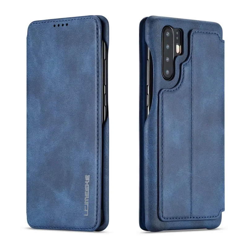 Роскошный кожаный магнитный флип-чехол для huawei p30 lite, чехол-кошелек со слотом для карт, подставка, чехол-книжка для huawei p20 p30 pro, чехол - Цвет: Синий
