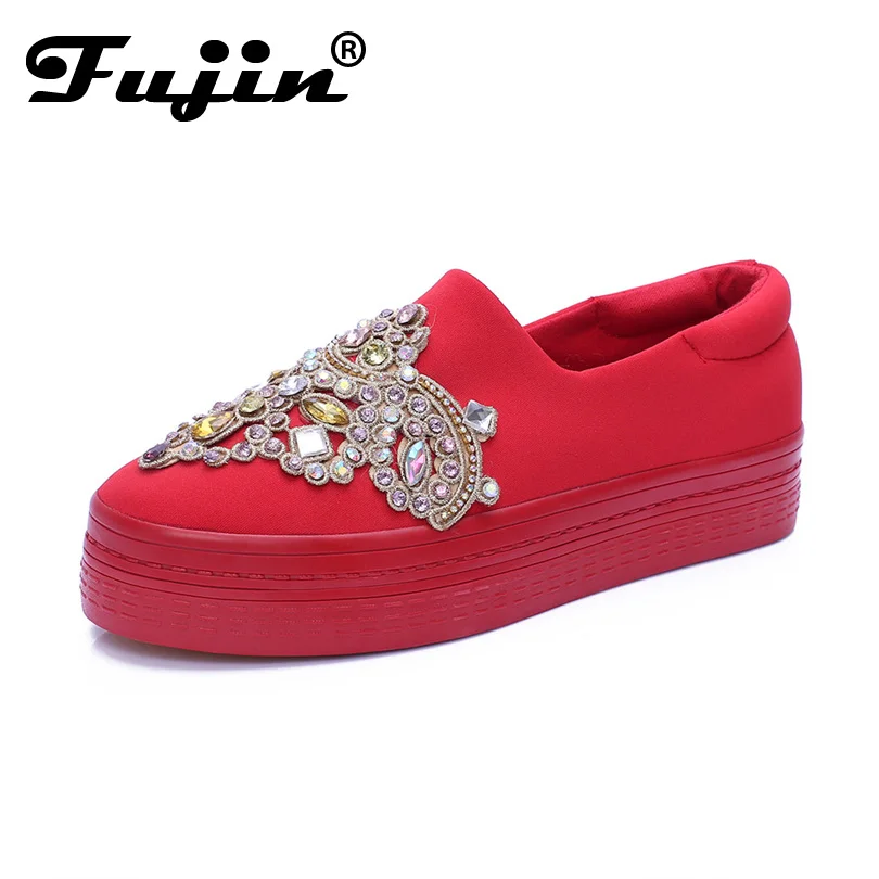 2019 модные свадебные туфли на платформе толстой подошве Женская обувь без