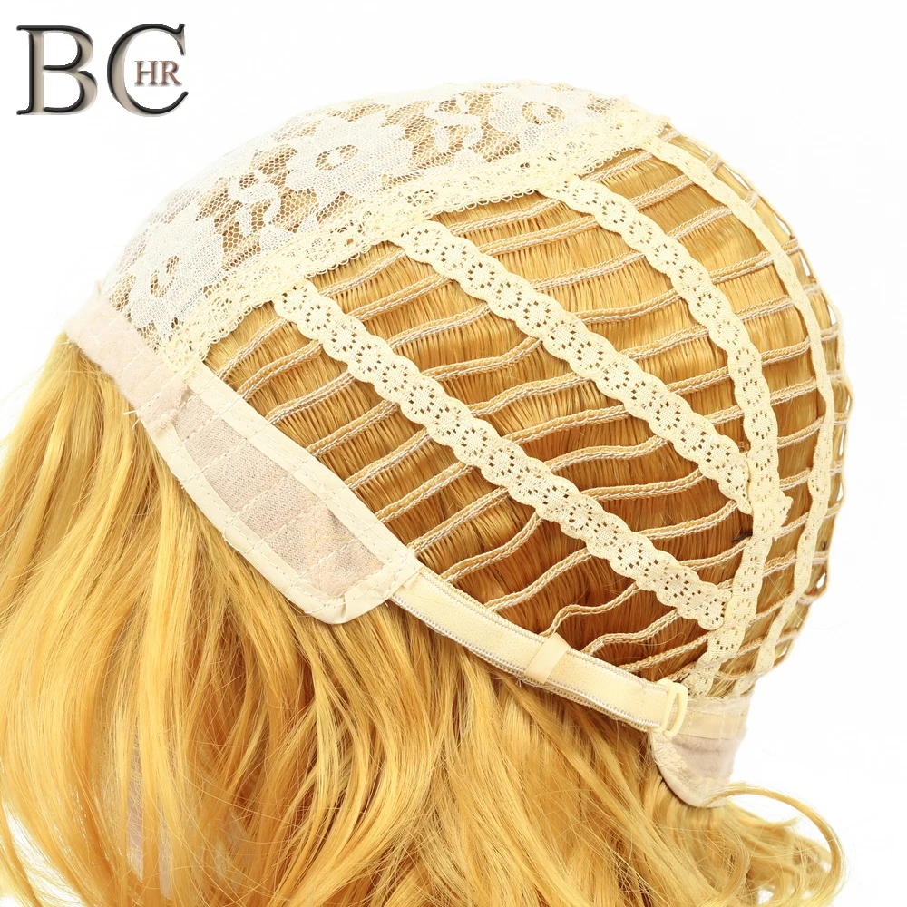 BCHR короткий кудрявый блонд желтый синтетический парик для женщин длина плеча