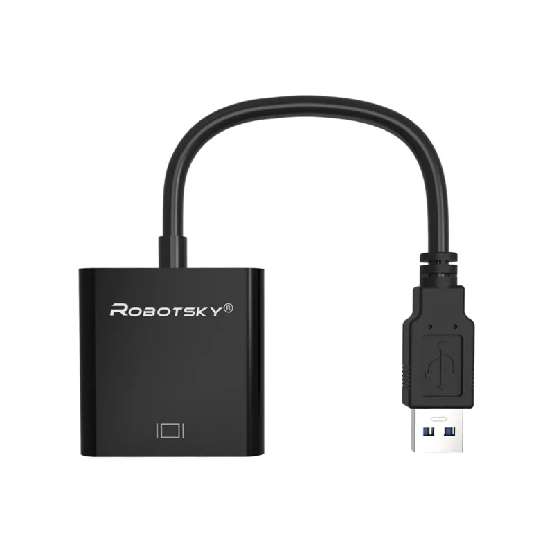 Robotsky Высокое качество USB 3,0 к VGA HD конвертер адаптер внешняя видео Графическая карта для настольного ноутбука