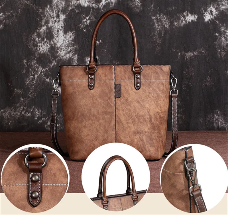 PNDME designer retro handmade genuine leather ladies handbag casual simple daily cowhide women's party shoulder messenger bags