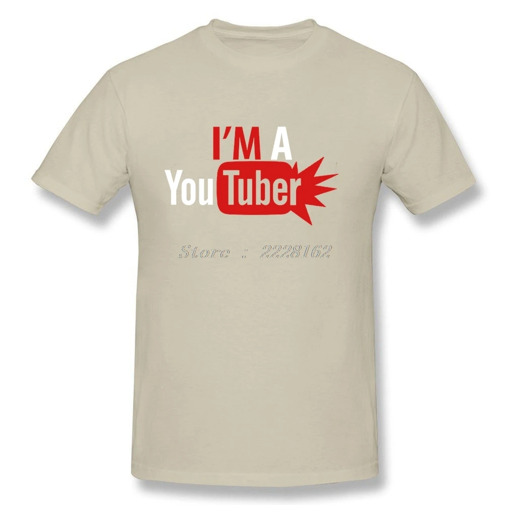 Customized T-shirt for Men Dad Mens Shirt I Am Youtuber Oversize Hipster Quilt Casual Costumes Summer 100% Cotton Print | Мужская одежда