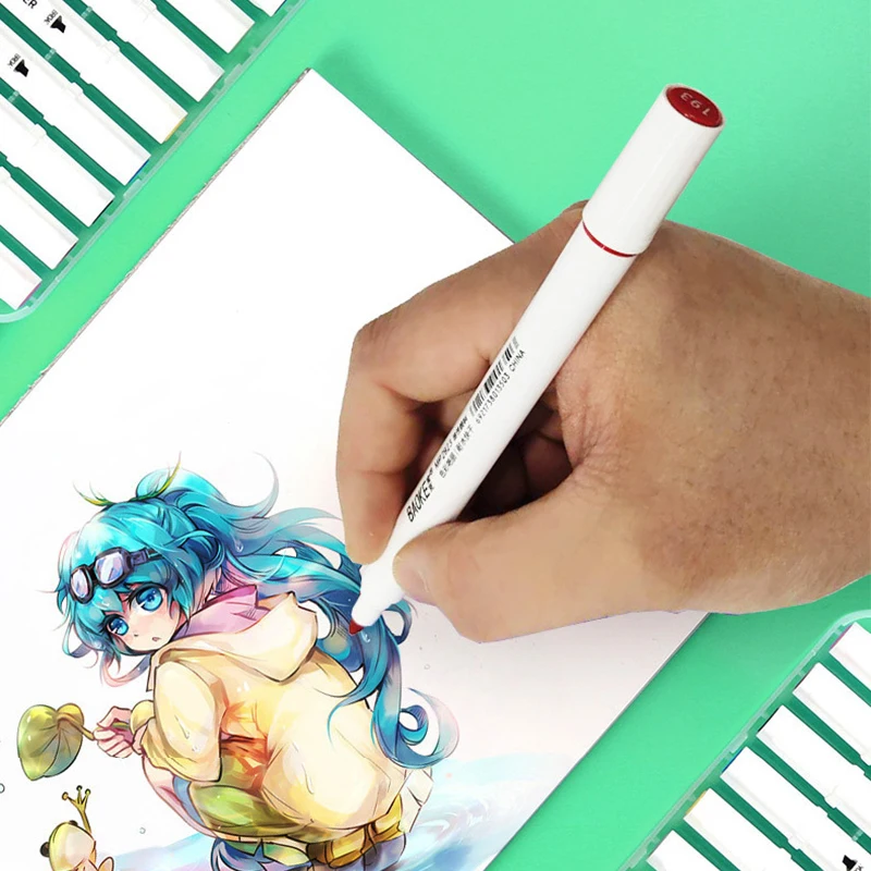 

12/24/36Round Rod Marker Set Touch Alcohol Oil Painting Student Double Head Color Art Hand-painted Art Pen Manga Markers