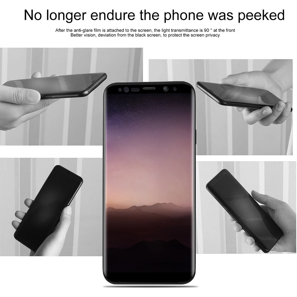Анти-шпион Премиум закаленное Стекло протектор для Samsung Galaxy S8 конфиденциальности