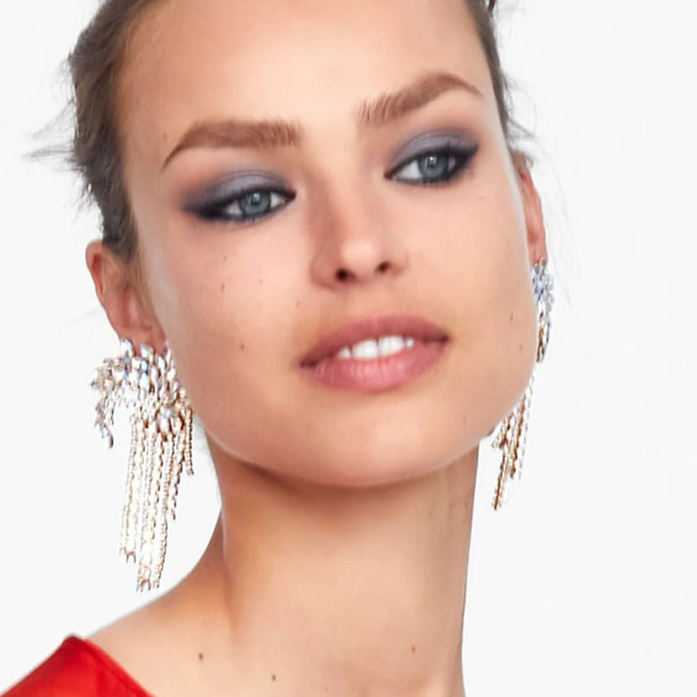Ladyfirsy Новинка ZA Длинные акриловые Висячие серьги из смолы женские вечерние