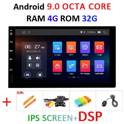 9.0 4G 32G IPS DSP " ips экран 4G 64G Android 9,0 Автомобильный мультимедийный gps 2 DIN универсальный Радио сенсорный экран стерео навигация без DVD плеера - Цвет: 9.0 4G 32G IPS DSP
