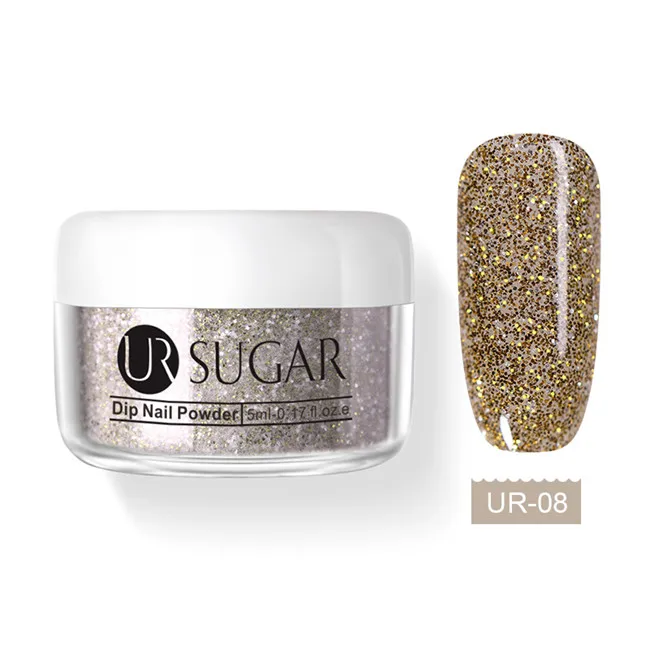 Laser UR-08 Ur Sugar 5 мл голографическая окунающая пудра для ногтей телесный блеск Dip блестки пыль украшение для ногтей натуральный сухой без лампы - Цвет: Laser UR-08