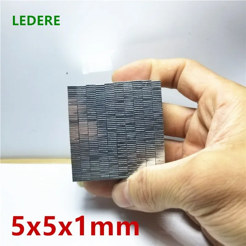 LEDERE 10-100 шт/Лот Магнит 5x5x1 мм N35 Сильный квадратный NdFeB Редкоземельный Магнит 5*5*1 мм неодимовые магниты 5 мм x 5 мм x 1 мм