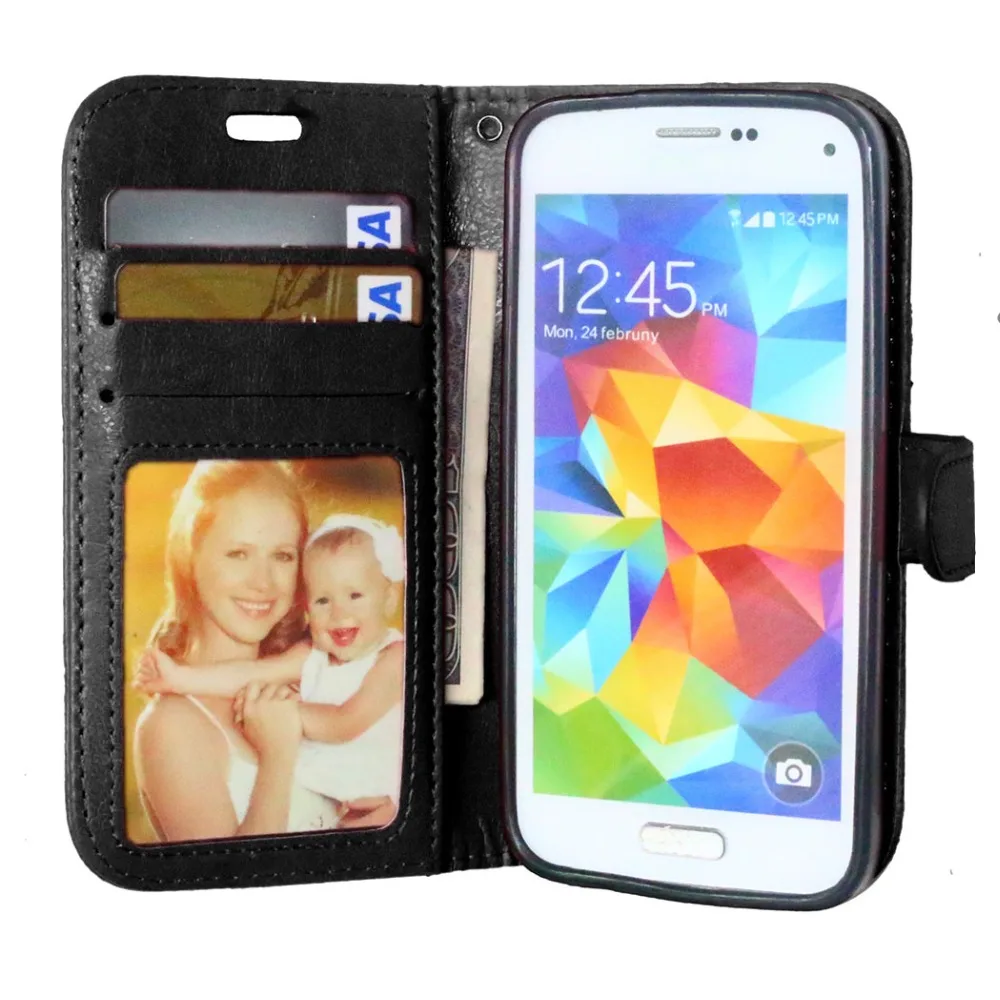 Чехол для samsung Galaxy S5 S 5 V SV mini G800 G800F G800H SM одноцветная фоторамка откидной кожаный