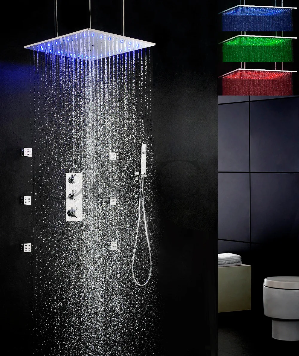 Светодиодный смеситель для душа с автоматическим управлением термостатом