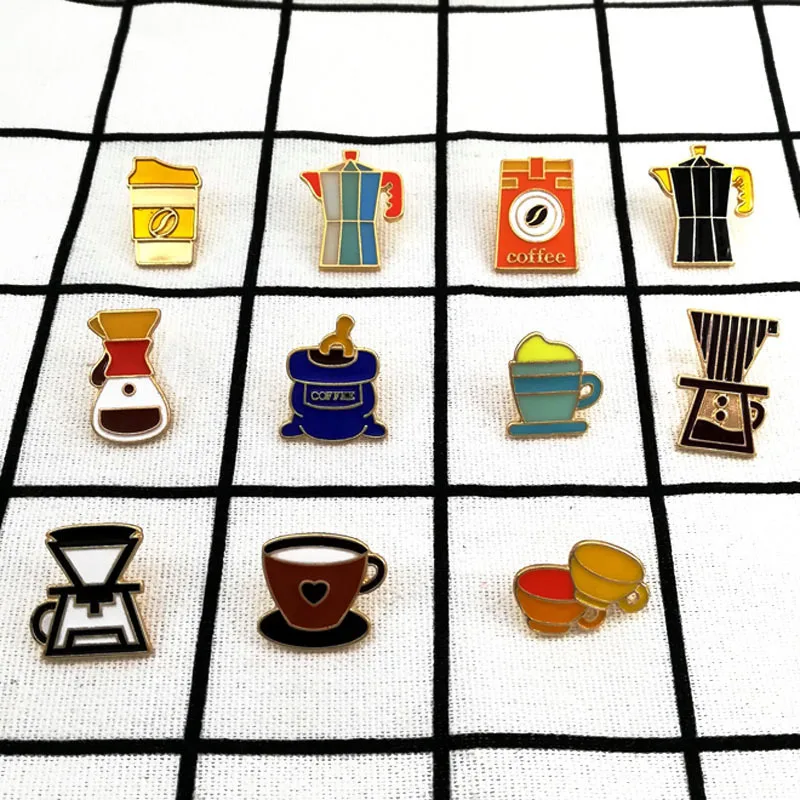 Броши TAFREE на годовщину кофейных чашек эмалированная кофеварка аппарат Значки