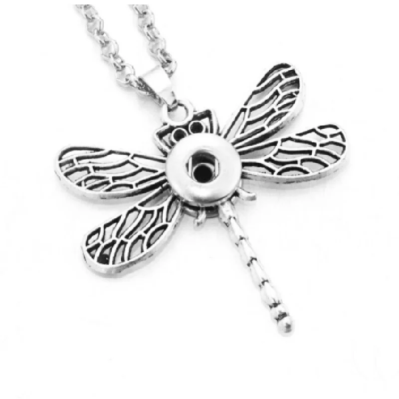 BOBOSGIRL 12 мм кнопки ювелирные изделия стрекоза кулон ожерелье NE128|12mm snap necklace|snap jewelry