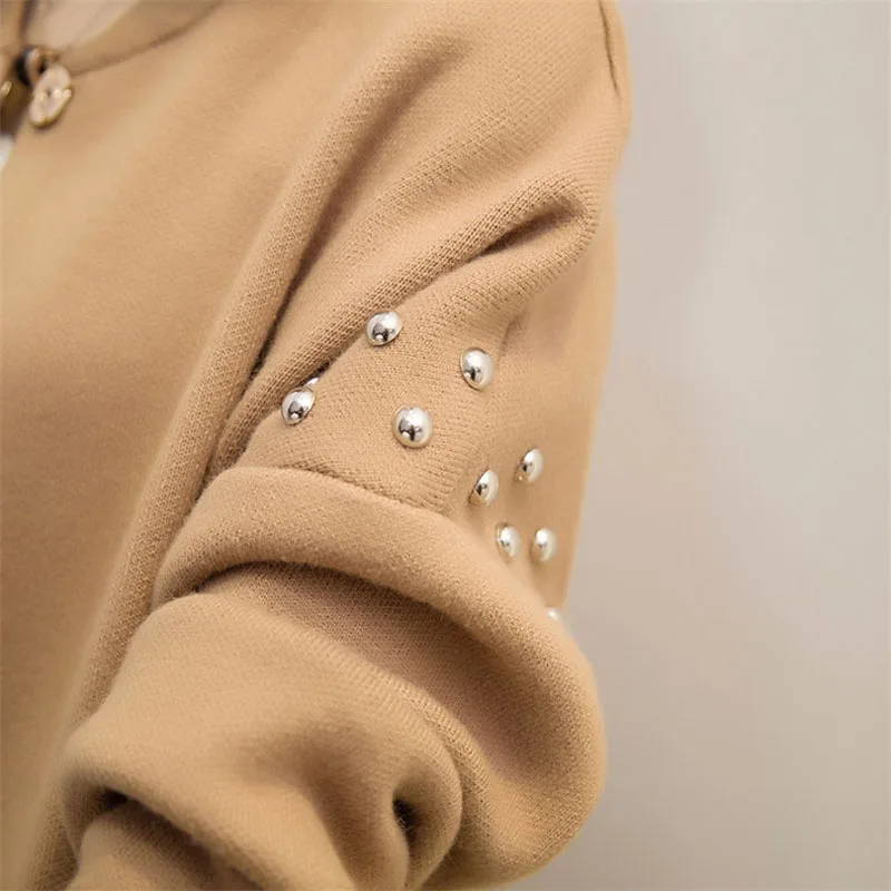 Danjeaner Autumn Winter Long Cardigan Women Sweater 2017 Ladies Sleeve Bead Knitted Slim Cardigans Female Tricot Tops |