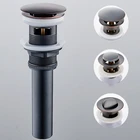 Слив для раковины в ванную комнату, черная Выдвижная Стопорная стойка для раковины, флип-верх, искусственная коллекция