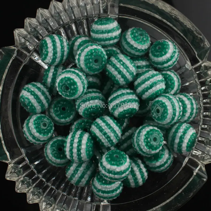 2017 St. день Святого Патрика Зеленый Смола горный хрусталь полосатый Бусины 22 мм 50