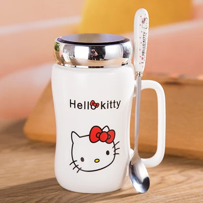 Керамическая кружка для кофе молока и чая с ложкой 450 мл | Дом сад