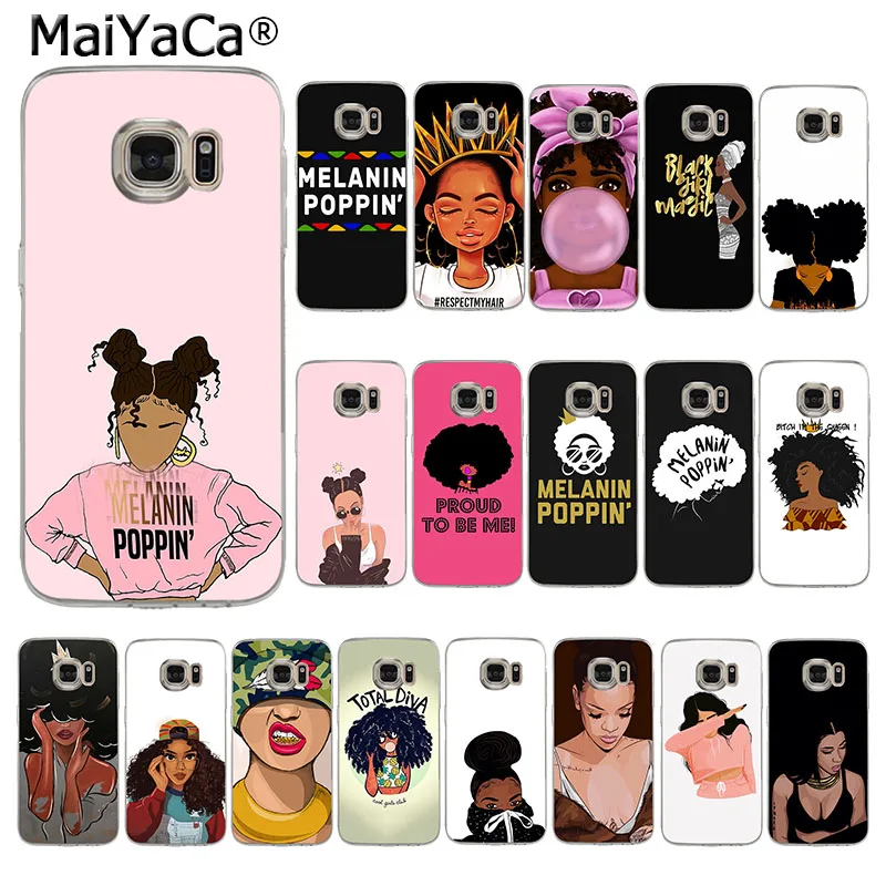 MaiYaCa 2bunz Melanin Poppin black girl Новое поступление Модный чехол для телефона samsung galaxy S4 5 6 7Edge