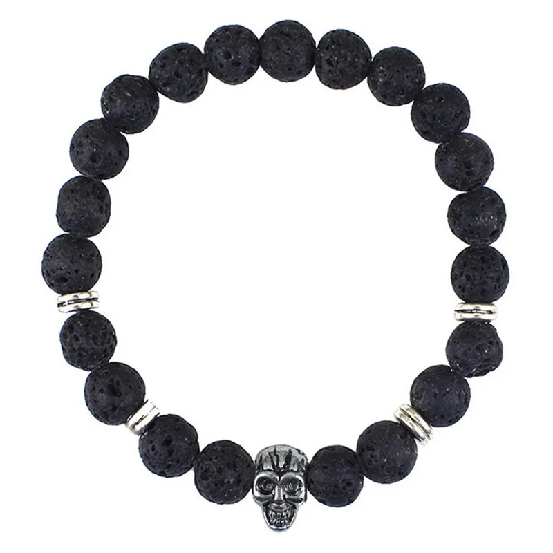 2018 модный браслет из натурального камня с бусинами Будда головой леопарда черепа