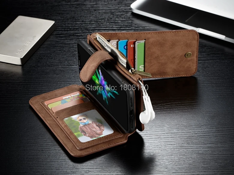 CaseMe кожаный чехол на молнии для iPhone X IphoneX Samsung Galaxy NOTE8 NOTE 8 Ретро винтажный матовый 1