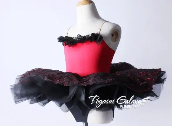 

Красно-черный танцевальный костюм-пачка, Современный Джаз для взрослых и детей, балетные танцы, балетное платье для девочек, трико