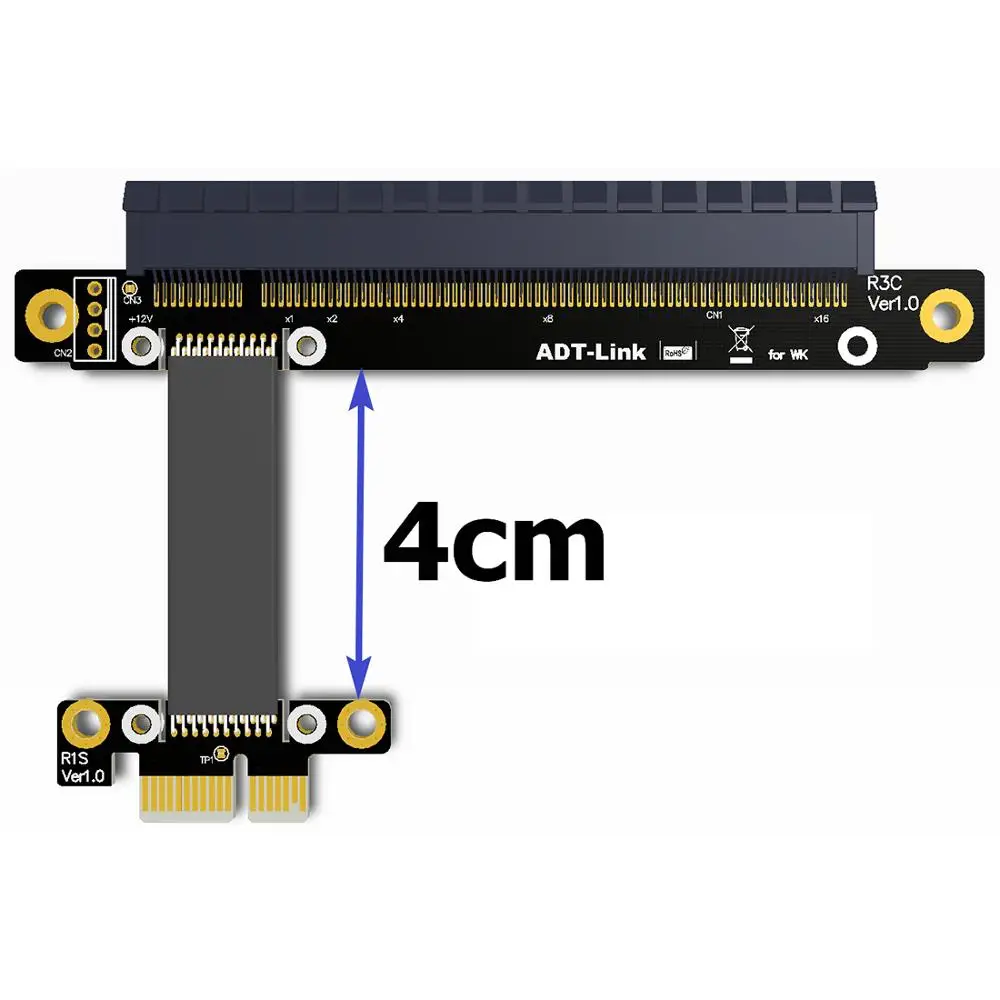 

Переходная плата ADT-Link Gen3.0 PCIe Riser Card от 1x до 16x, адаптер USB ,PCI-E x1 x16 GPU Riser Adapter для майнинга карты NVIDIA AMD