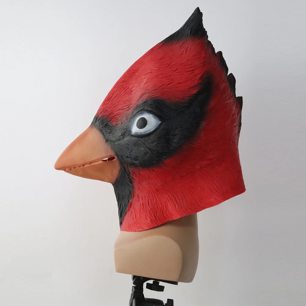 Coslive Рождественский мяч Cardinal маскарадные латексные маски Высокой Тульей птица