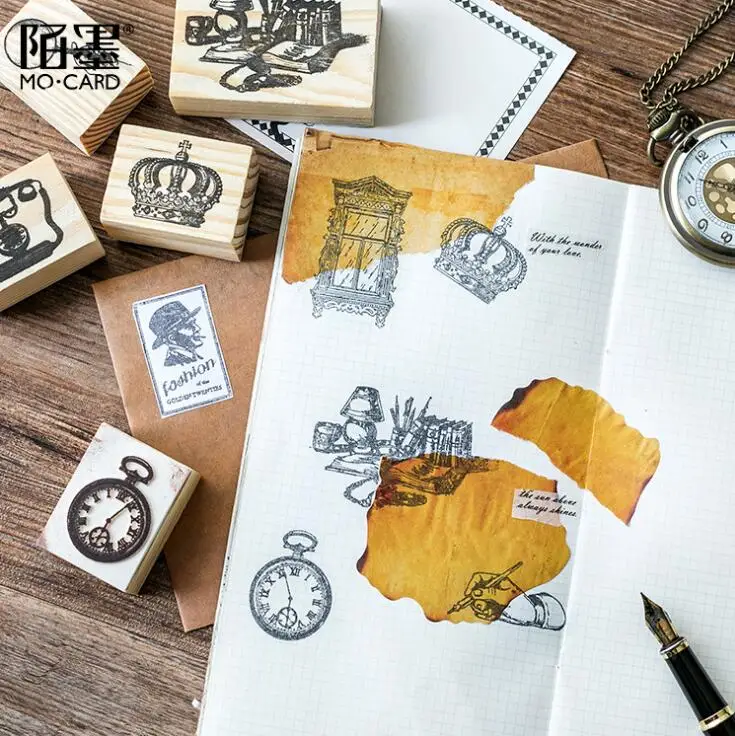 Часы королева ключ окно Деревянный DIY штамп набор студенческий приз рекламный