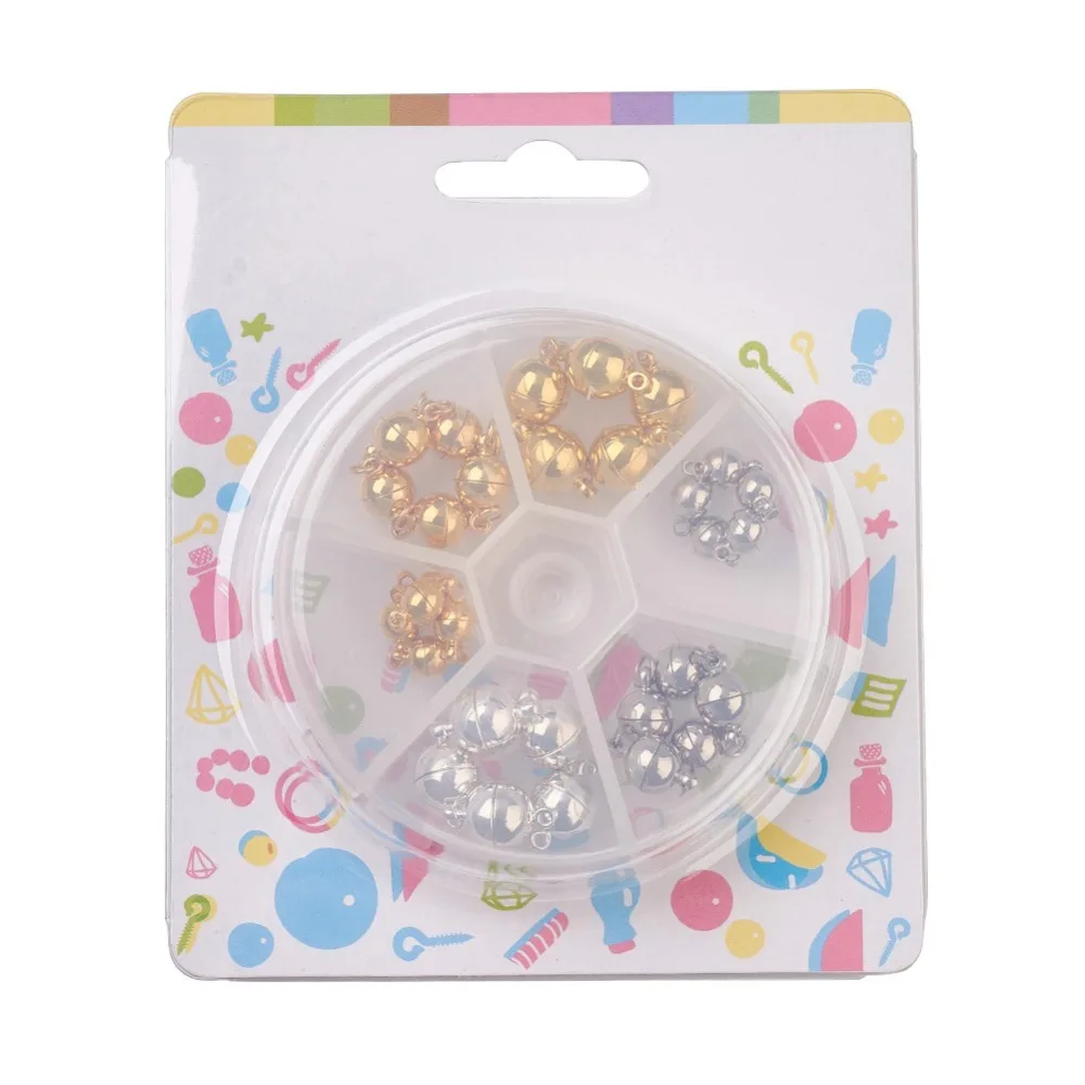 Соединитель PandaHall для ювелирных изделий латунный Магнитный круглый зажим с