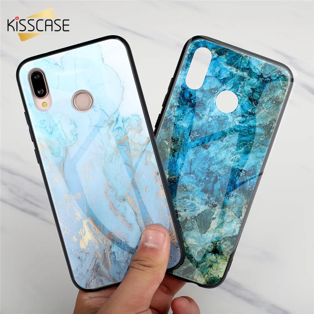 Мраморный чехол KISSCASE для Huawei P30 P20 Mate 20 10 Lite Pro стеклянный задний Чехол P Smart 2019 Honor 8X