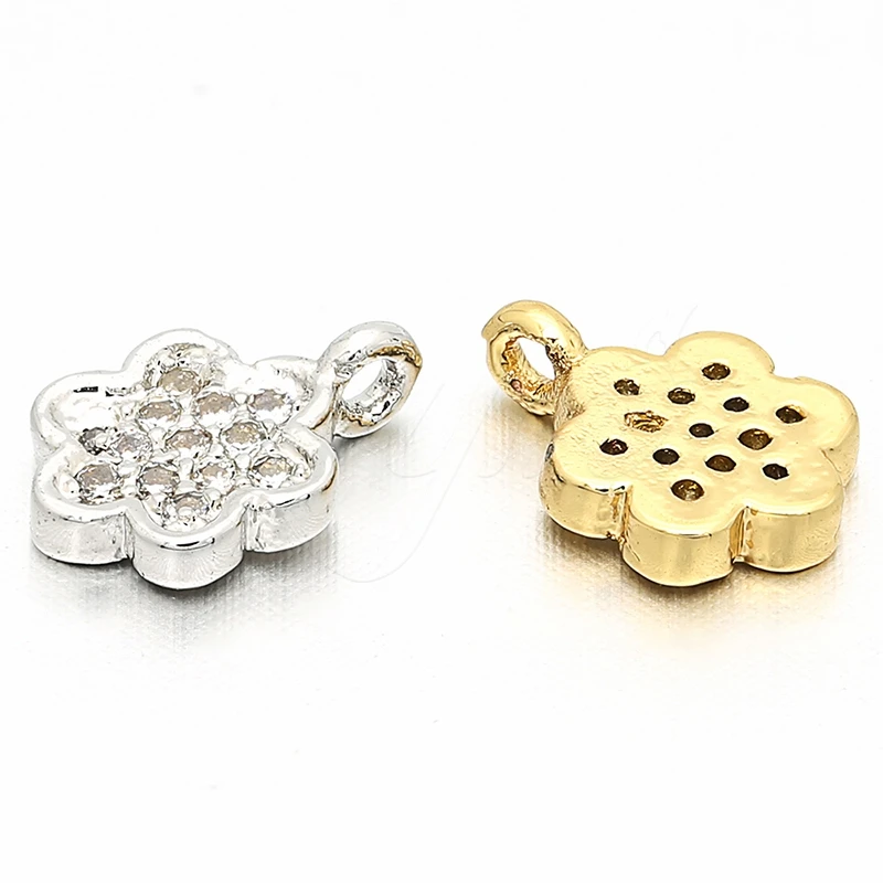6mm*9mm High quality Cubic zirconia charms flowers accessories for making pendant weaving bracelet necklace diy jewelry Findings | Украшения